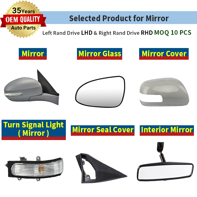 Jmen 87906-02190  for Auris / Hybrid  10-12 TTRS Coupe Roadster 10-14 R8 07- Car Mirror & rear Glass Door Auto Body Spare Parts