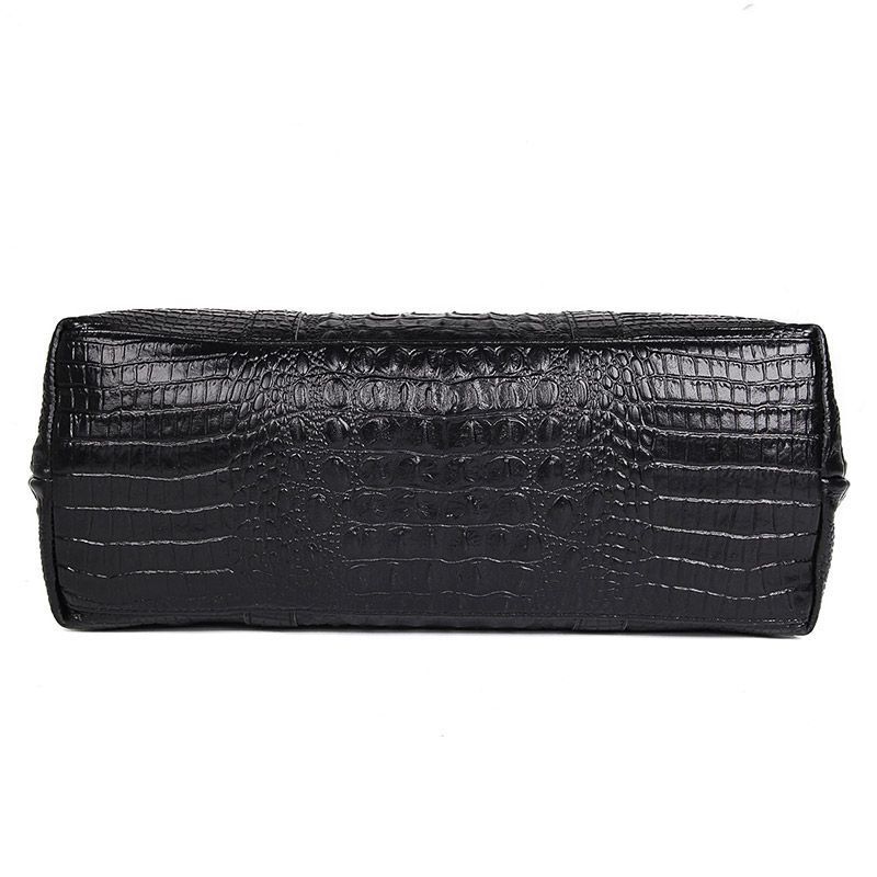 Casual Fashion Black Crocodile Leather Travel Luggage Bag Decorative Cloth Shoes Storage Bag Handbag Unisex Travel Bag