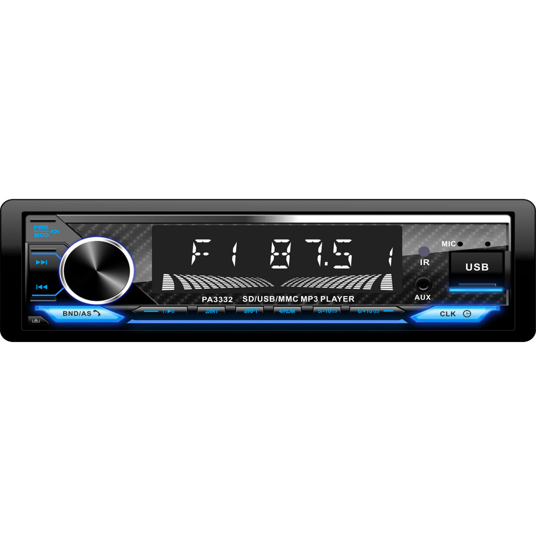 1 Din LCD display car radio player USB/SD/AUX-in Play Support Wireless Remote control 7 color changing USB   Car audio