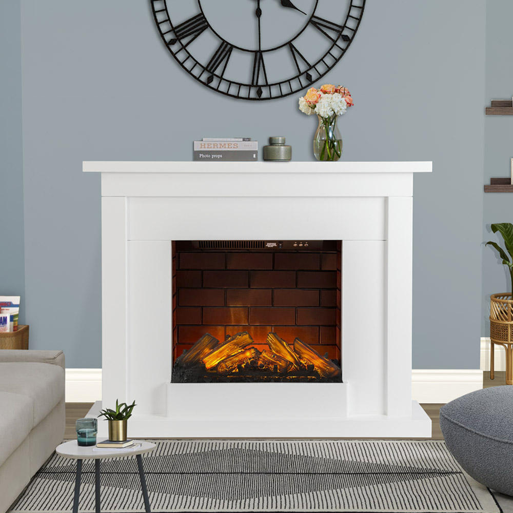 Baroque Style 240V Home Office Decoration Overheating Protection Safety Mdf Material Electric Heating Electric Fireplace