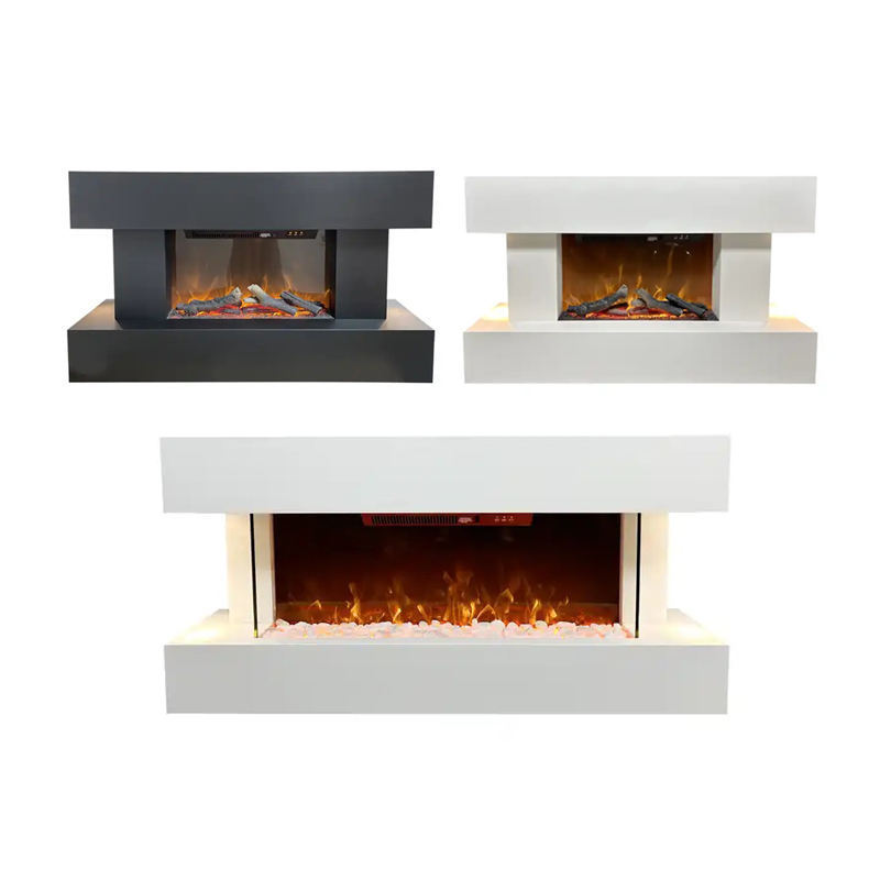 MDF Led Frame Mantel Wood Decoration Electric Hanging Luxurious Wall 3d Fireplaces Decor