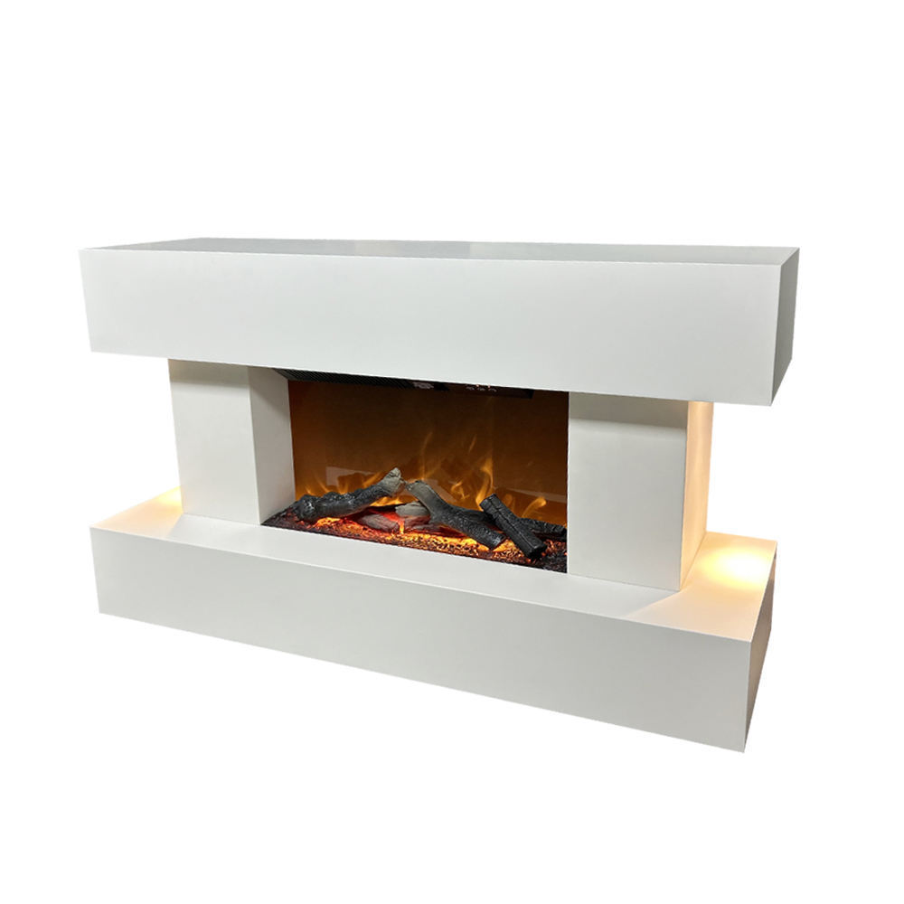 Modern Wood 3d Decorative Wall Heater Insert Led Flame Hanging Remote Control Electric Fireplace