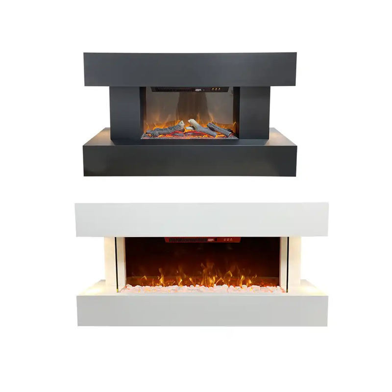 MDF Led Frame Mantel Wood Decoration Electric Hanging Luxurious Wall 3d Fireplaces Decor