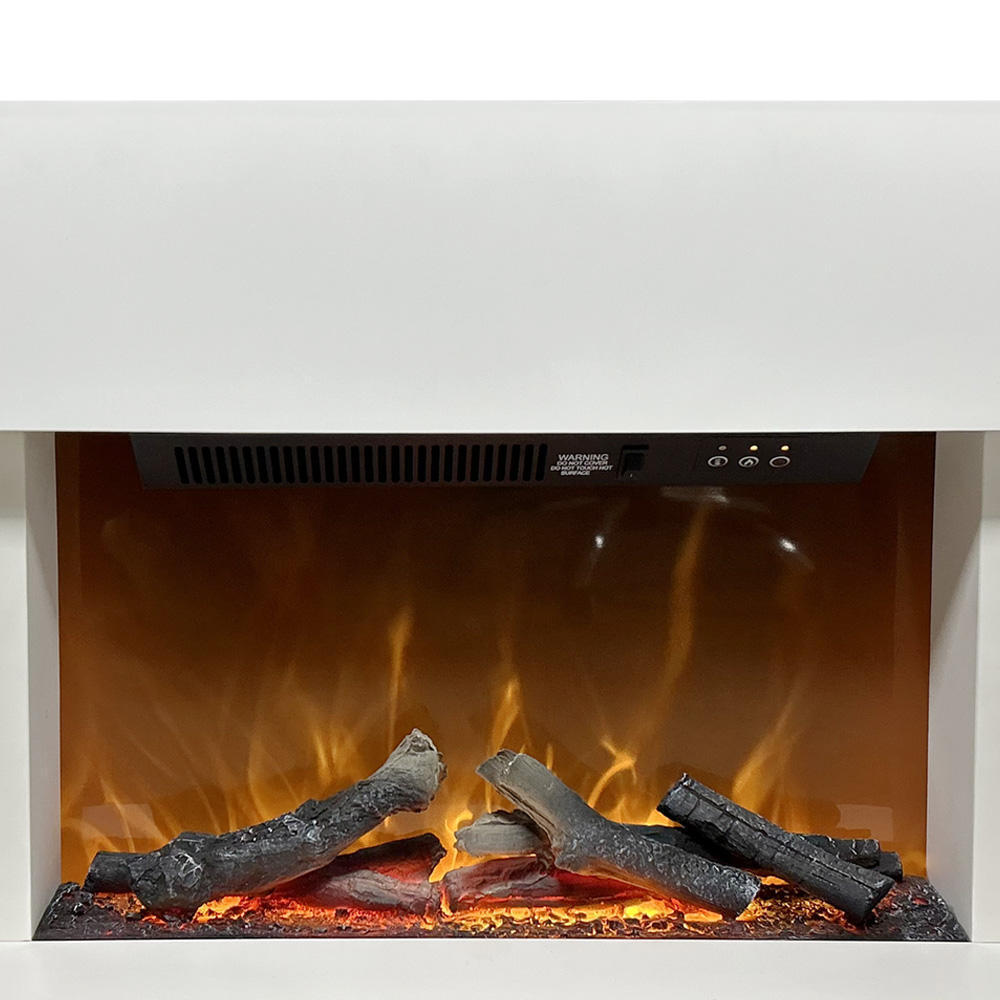 Modern Wood 3d Decorative Wall Heater Insert Led Flame Hanging Remote Control Electric Fireplace