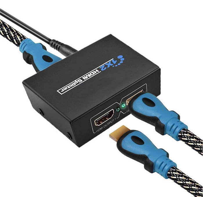 Hot selling Full HD 1080p 60Hz Splitter for 4k TV DVD 1 In 2 Out HDTV Support Smart EDID HDCP 2 Port Video 1x2 Splitter