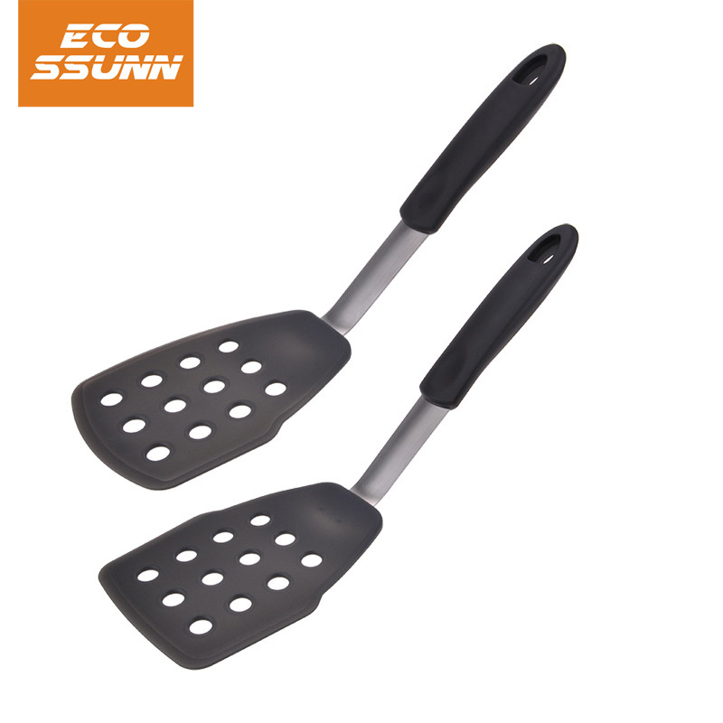 Non-Stick silicone frying cooking Kitchen cookware pizza egg fish slotted shovel Scraper turner spatula