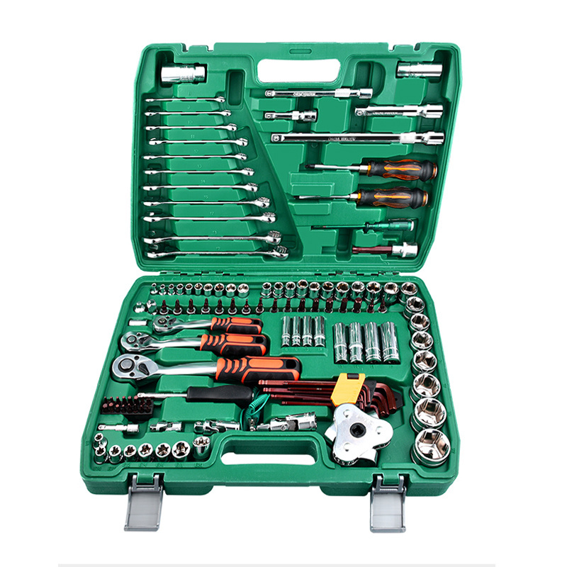 121pcs Professional Mechanic Socket Wrench Hand Tools Set Tool Box Kit Household Hardware Vehicle Auto Repair Set