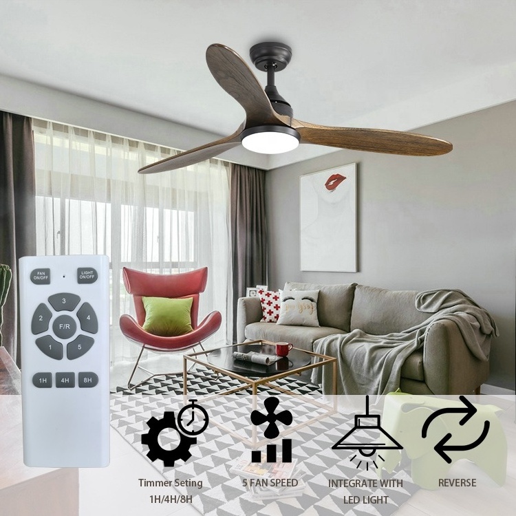 ESC home decorative 52 inch ceiling fan smart 5 speed remote control bldc motor ceiling fan with light