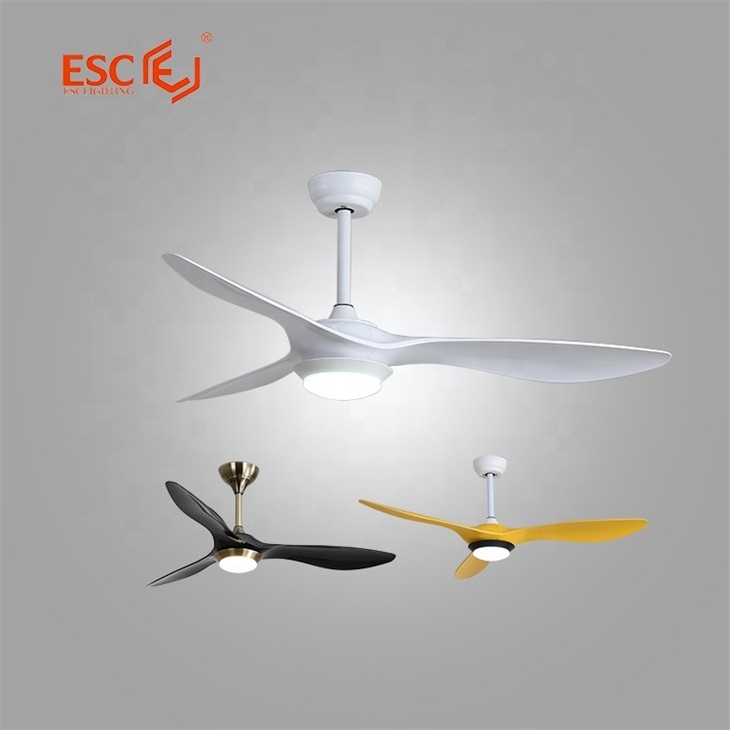 ESC LIGHTING tuya wifi ceiling fan light kits 110v 220v abs blades 5 speed smart modern led ceiling fan light