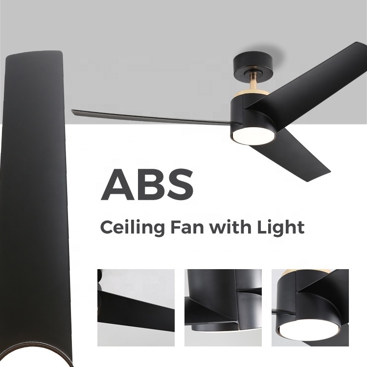 Energy save ceiling fans modern 52 inch silent decorative ac dc ceiling fan with lights and remote