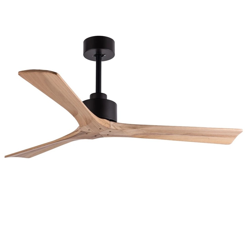 Modern decorative ceiling fan 52 inch 3 fan speed ac 70w wood blade ceiling fan with remote control