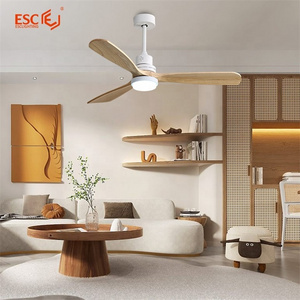 OEM ODM ce saa silent ceiling fan remote control switch 52 inch dimmable led wood blade ceiling fan light