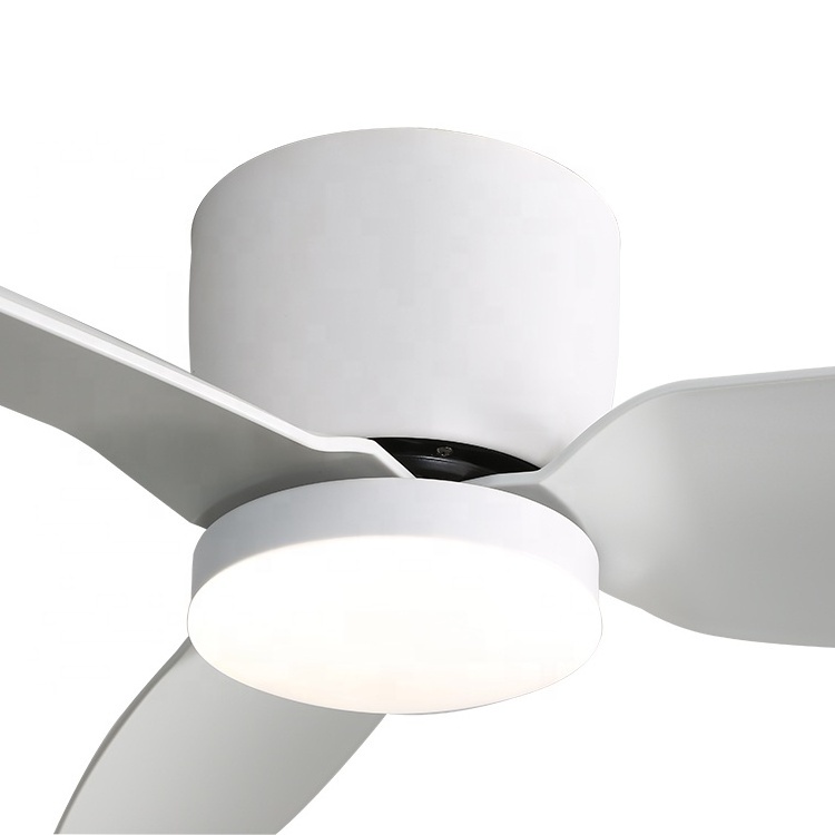 Smart control 5 speed ceiling fan rpm flush mount white mid century modern ceiling fan with light for home