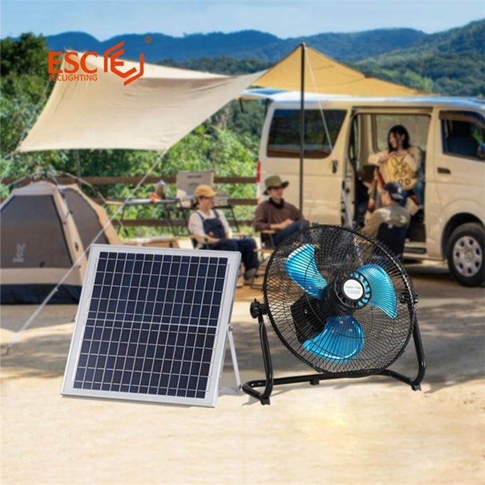 Wholesale industrial house hold dc ac ventilation 12v 12 gears solar powered floor fan portable