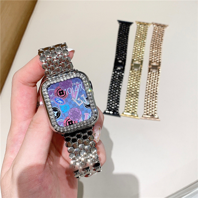 Honeycomb fish scale pattern watch band strip metal stainless steel strap for apple watch ultra 49mm iwatch 8 Chain