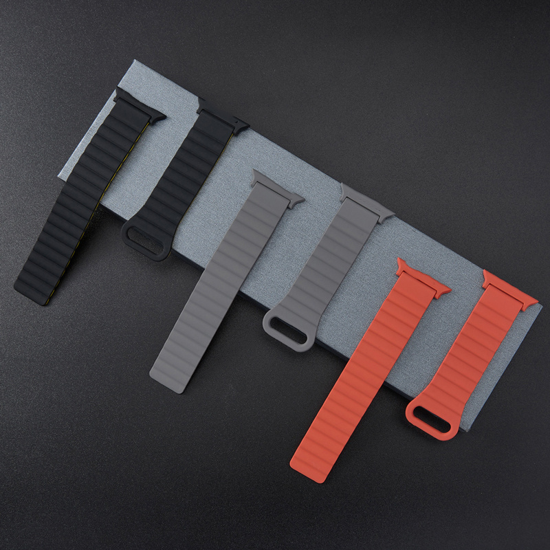 2022 hot sale packaging 49mm rugged silicon watch strap adjustable magnetic wrist band for apple watch ultra 8 49mm