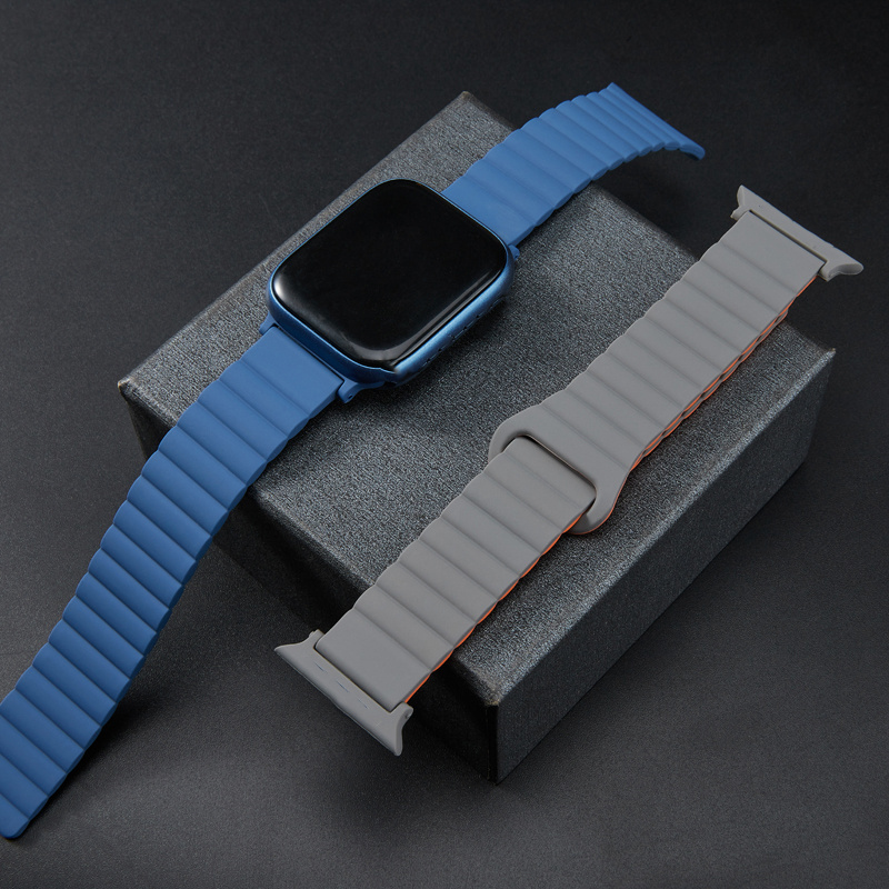 2022 hot sale packaging 49mm rugged silicon watch strap adjustable magnetic wrist band for apple watch ultra 8 49mm