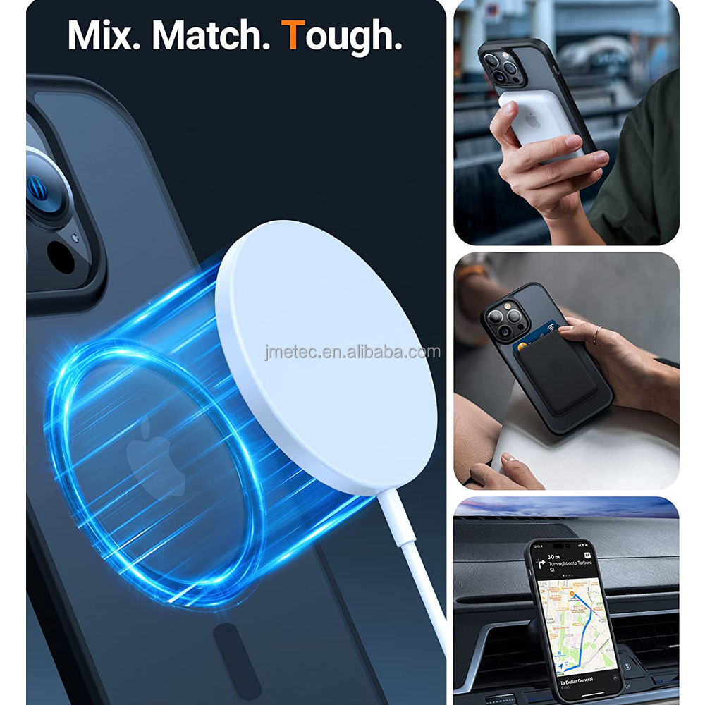 2023 Cellphone covers wireless charger matte clear magnetic mobile cover case For apple iPhone 15 14 pro max