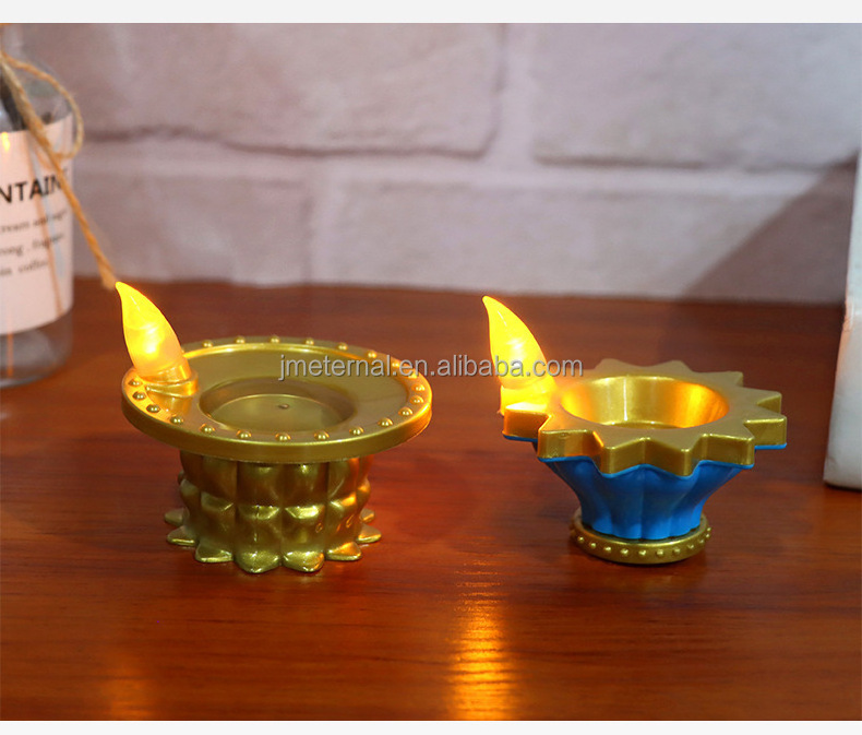 Deepavali Festival Decoration Diwali LED Light Oil Lamp Floating Water Sensor Diya Artificial flameless Candles