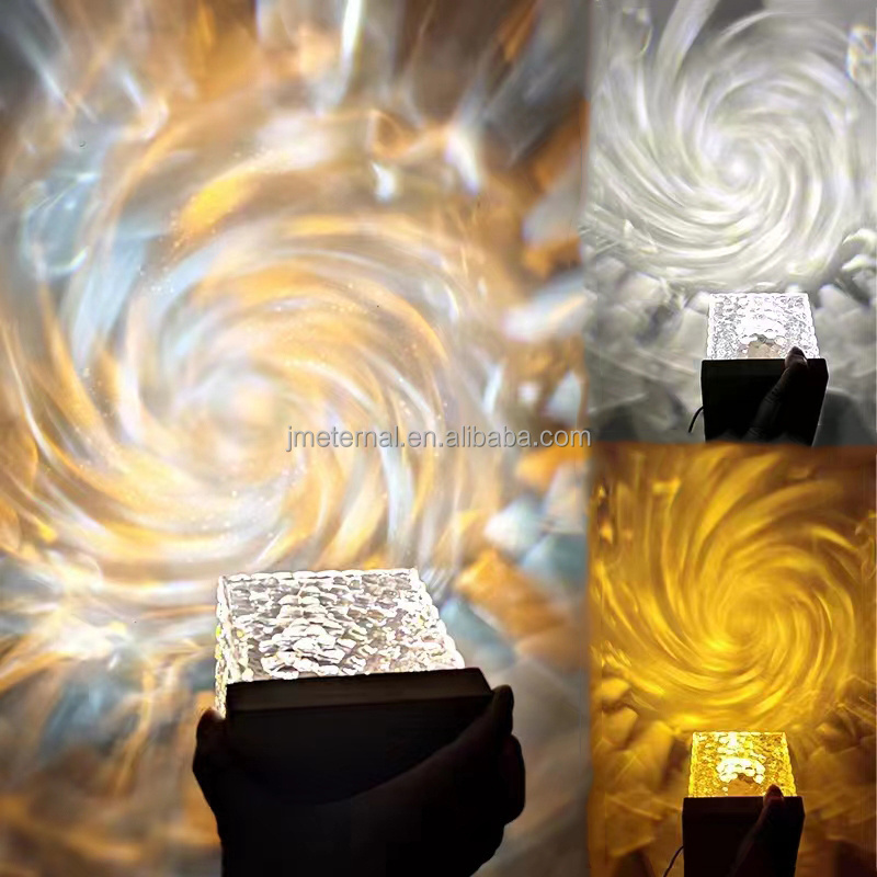 New Product Remote Control USB Rotating Water Nebula Cube Smart Lighting Luxury Crystal Projectors Night Light for Home Decor