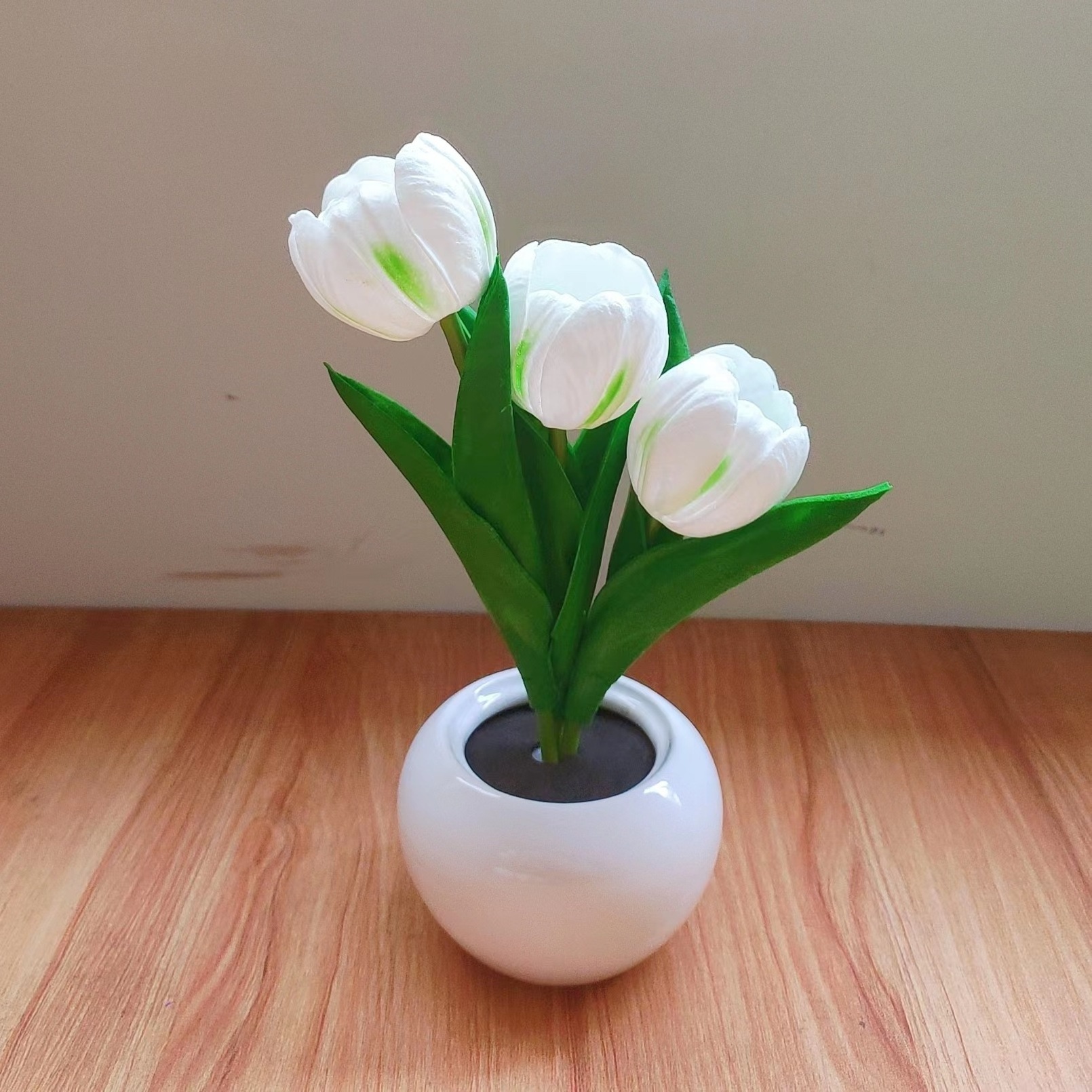 USB Simulation Bouquet Led Tulip Ceramic Mood Lights Lamp Atmosphere Table Lamp for  Restaurant Dormitory