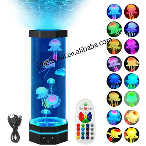 Custom Fantasy Jellyfish Lamp 16 Color Changing Electric Octagonal Jelly fish Aquarium Lava Lamp