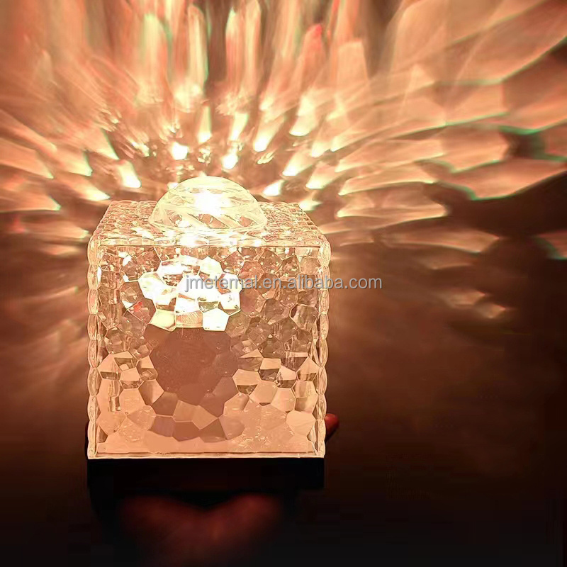 New Product Remote Control USB Rotating Water Nebula Cube Smart Lighting Luxury Crystal Projectors Night Light for Home Decor