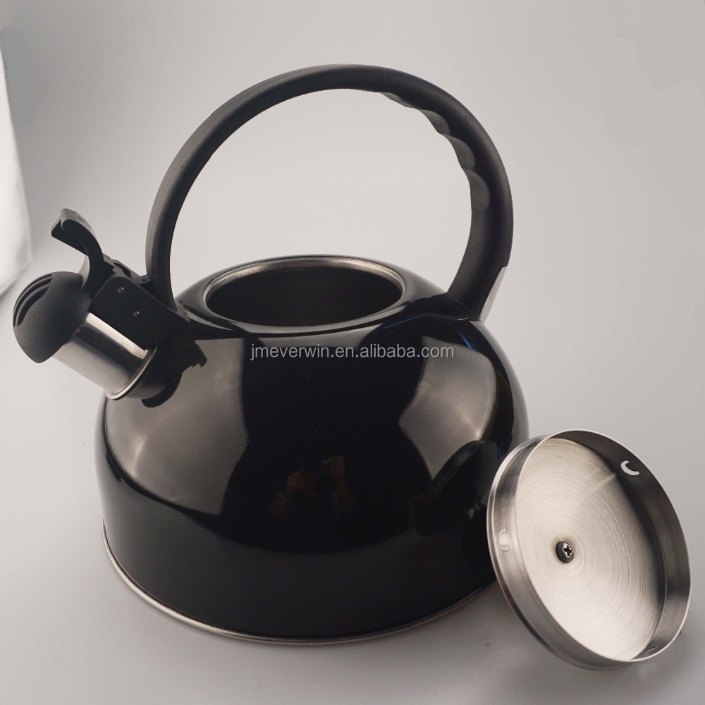 Premium Quality Black 2.5 Quart Stainless Steel Whistling Tea Kettle