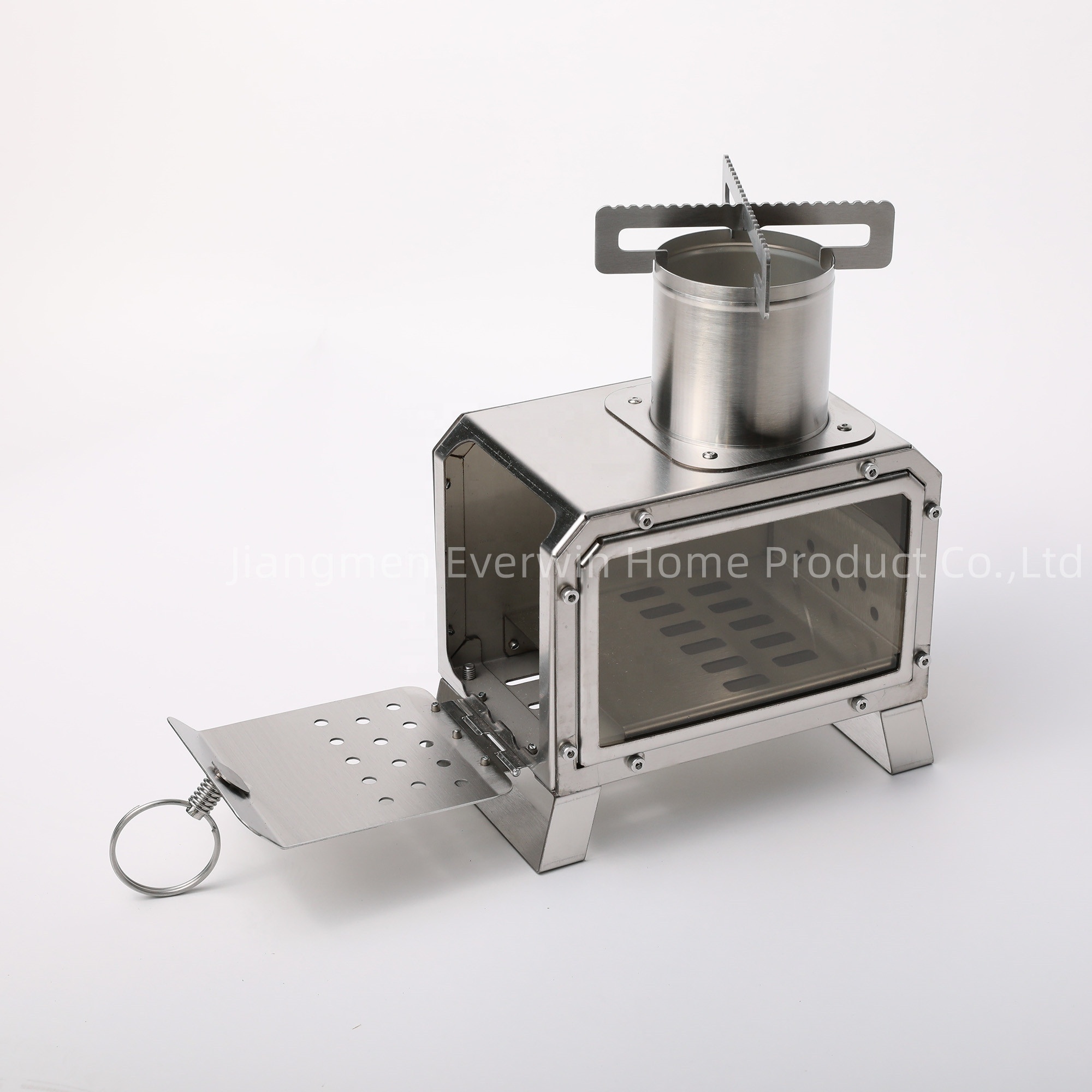 Detachable rectangle stainless steel outdoor bonfire stove camping fire pit tabletop firewood grilled stove fireplace