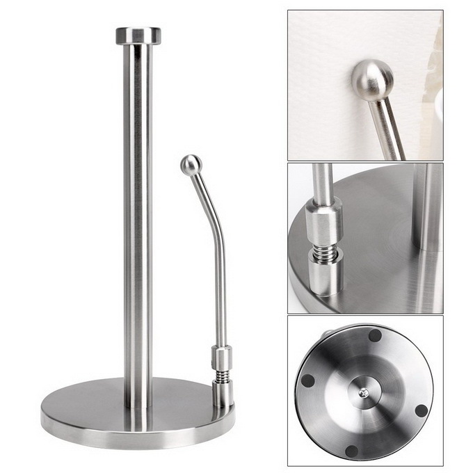 Non-slip counter Stainless Steel Kitchen Paper Towel Stand Holder