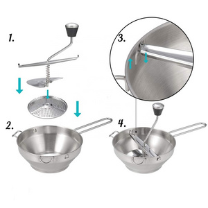 Stainless steel manual potato vegetable mill food mill with 3 blades