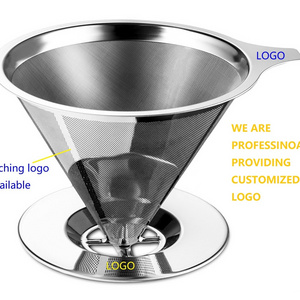 EVERWIN Stainless Steel Paperless Washable Reusable Pour Over Coffee Filter dripper