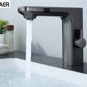 New design sensor smart digital touchless hot and cold water mixer faucet with temperature display for bathroom