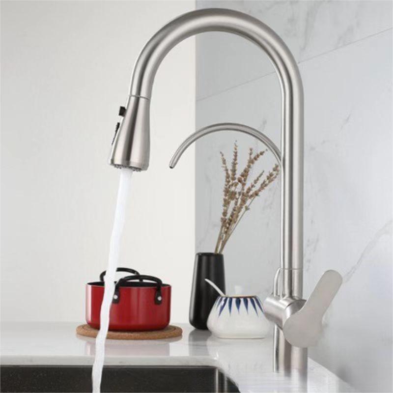 Pull Down Out Household 360 Degree 3 Way Water Filter Drinking Water Filter Purifier Filtration Kitchen Faucet