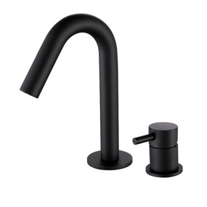 Commercial Matte Black Bathroom Brass Wash Basin Kitchen Faucet Dual Handles Water Mixer Tap