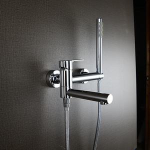 Brass Body Chrome Finished Wall Mounted Hot Cold Thermostatic Valve  shower Heads  Bath Mixer Faucet