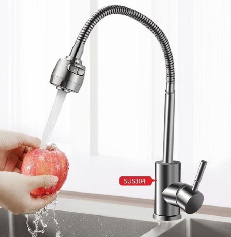 304 Stainless Steel 360 Pull Out Down Kitchen sink Faucet  Mixer Hot and Cold Water Tap Pull Out Sprayer Faucets