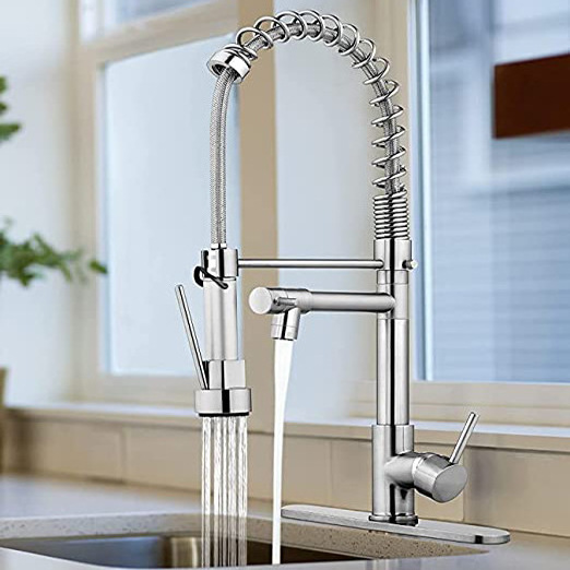 Brass Kitchen Faucets with 2 in 1 Pull Out Spray Swivel Mixer Water Tap Spring Kitchen Pull Out Sink Kitchen Faucet