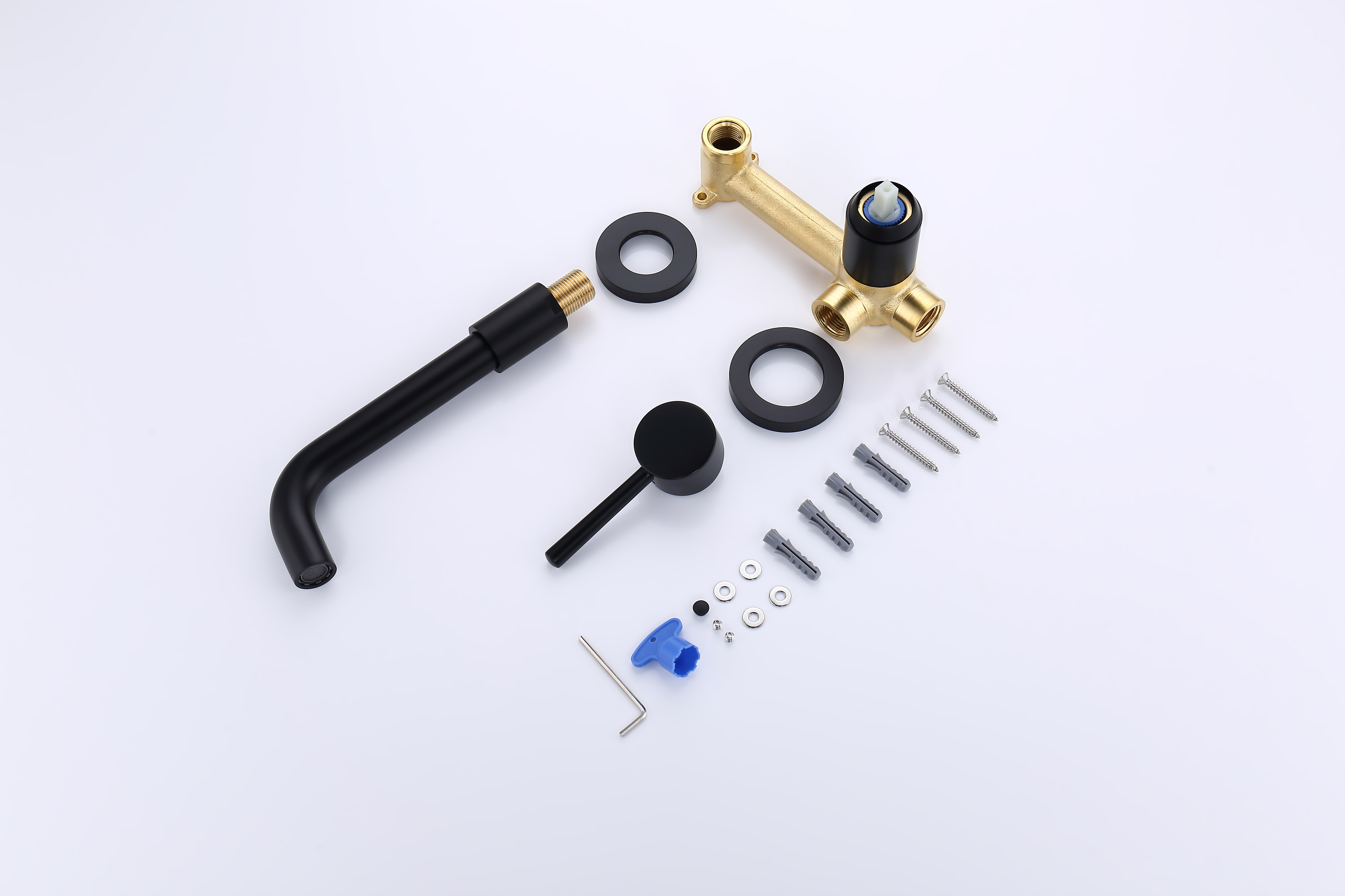 2023 New Design Black Wall Mounted Single Handle Rainfall Brass Water Mixer Tap Bathroom Basin Faucet