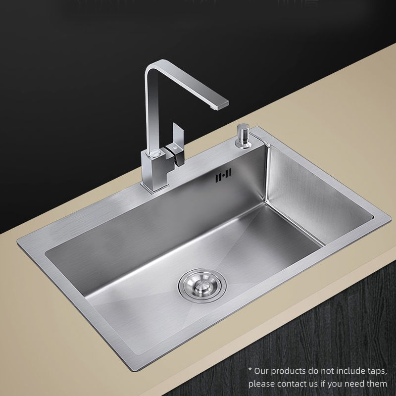 Commercial Kitchen Hand Made Stainless Steel 304 Single Bowl Hand Washing  Kitchen Apartment Hotel Sink