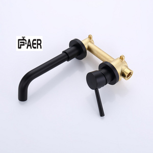 2023 New Design Black Wall Mounted Single Handle Rainfall Brass Water Mixer Tap Bathroom Basin Faucet