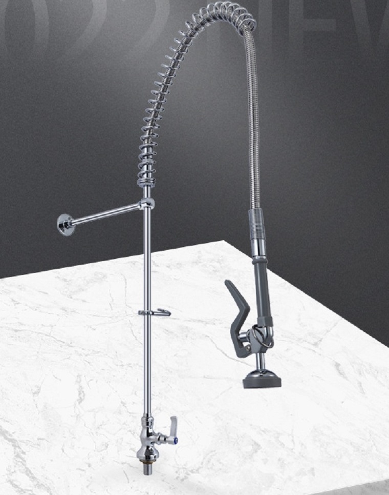 High Grade Commercial Industrial Kitchen Faucets With Swing Faucet Deck Mount Pull Down Pre Rinse Sprayer sink Faucet