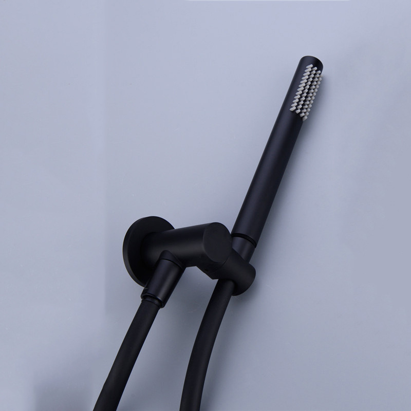 Modern Design Brass Surface Black Concealed Double Handle Thermostatic  Shower Faucet Bath Mixer