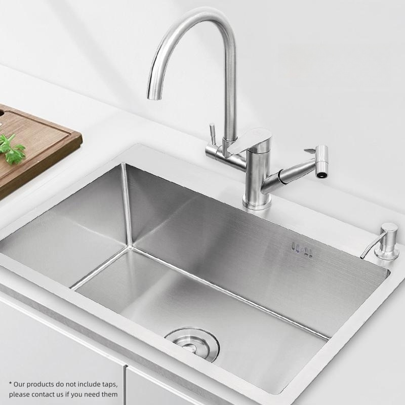 Commercial Kitchen Hand Made Stainless Steel 304 Single Bowl Hand Washing  Kitchen Apartment Hotel Sink