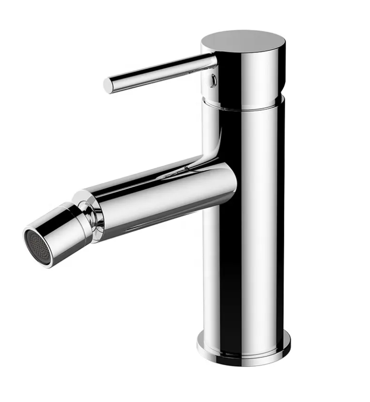 Superior Quality Sence Brass Polished Single Handle Deck Mounted Cold Hot Water Bathroom Basin Bidet Faucet