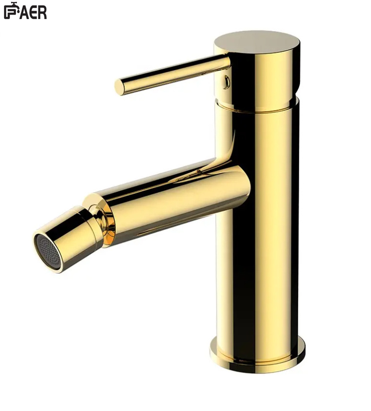 Superior Quality Sence Brass Polished Single Handle Deck Mounted Cold Hot Water Bathroom Basin Bidet Faucet