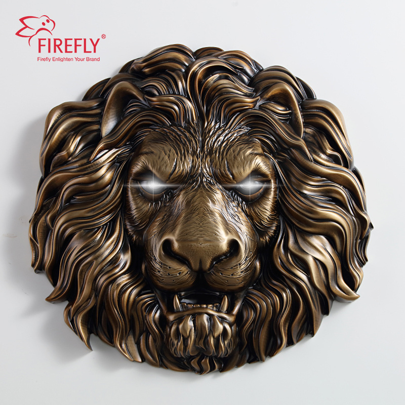 Custom Decorative Lion Head Metal Stainless Steel Zinc Alloy Personalized Logo Souvenir Plates Brass Plaques