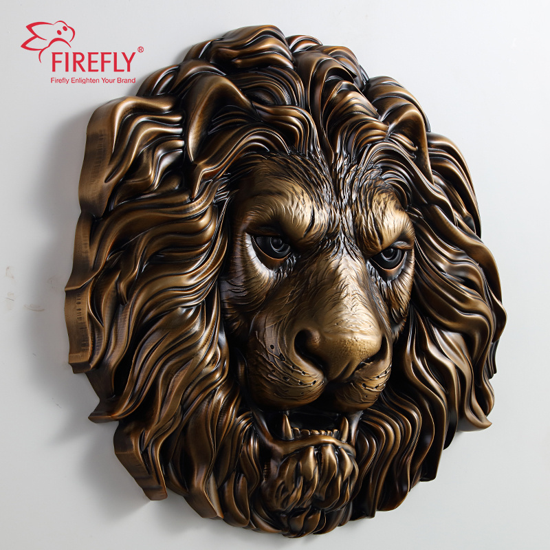 Custom Decorative Lion Head Metal Stainless Steel Zinc Alloy Personalized Logo Souvenir Plates Brass Plaques