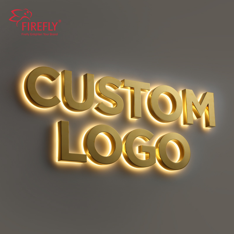 Custom Mirror Face Led Channel Backlit Letters Stainless Steel Letter Sign 3D Led Sign Electronic Sign