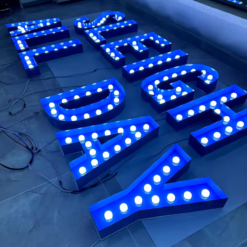 Custom 3D Metal Electronic Signs Led Letters 4ft Marquee Numbers Metal Led Marquee Letters